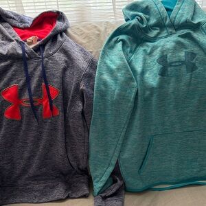 Under Armour womens Hoodies - Navy Heather  with Red Accent & Teal Heather